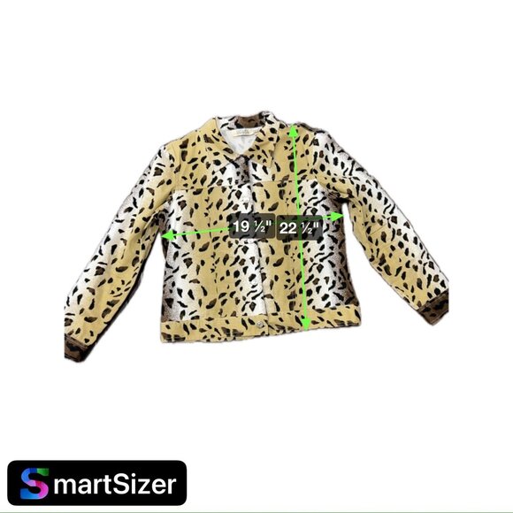 Vintage 90s Selene Sport Leopard Print Button Front Jacket Size 8 - Picture 8 of 8